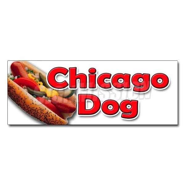 CHICAGO DOG DECAL sticker all beef chicago red poppy seen bun tomato dill